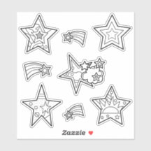 Adesivos para Colorir em Vinil Personalizados Star