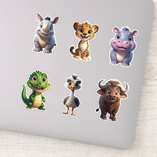 Adesivos para Crianças - Conjunto de Animais da Sa
