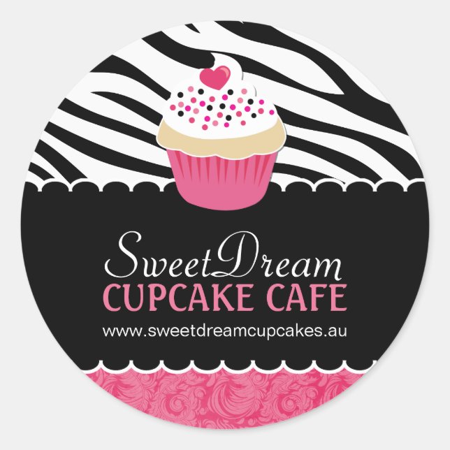 Adesivos para Cupcakes de impressão em zebra decor (Frente)