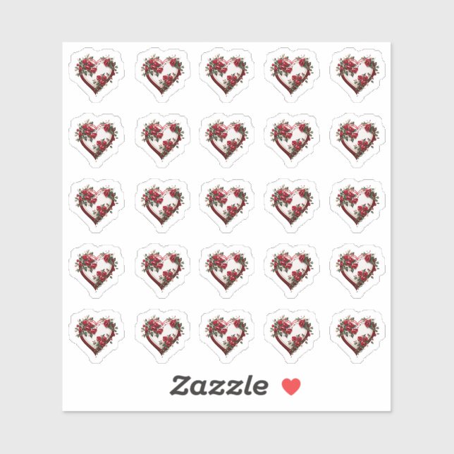 Adesivos para Envelope de Flores Florais Hearts (Folha)