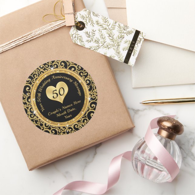 Adesivos para Favor de Aniversário de 50 Anos, Vár (Presentear)