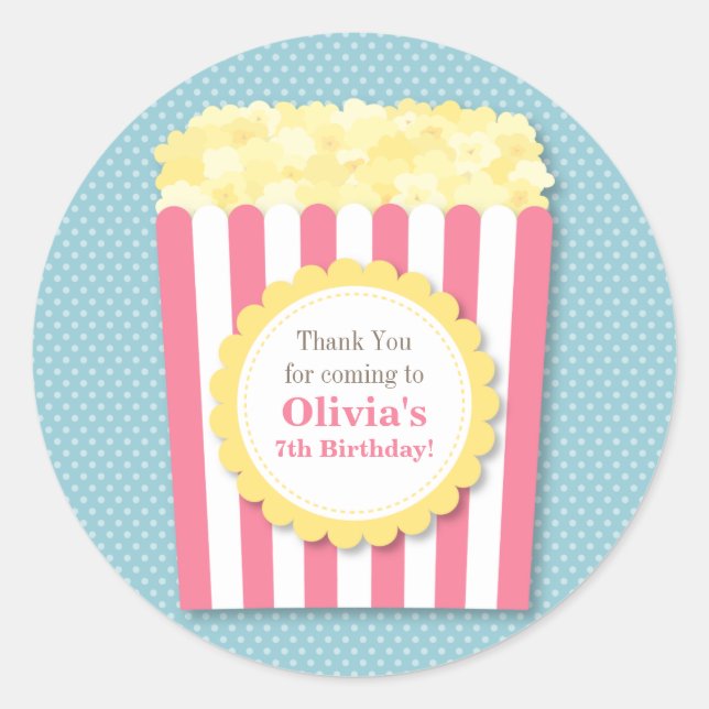 Adesivos para Festa de Aniversário dos Miúdos com  (Frente)
