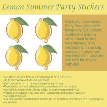 Adesivos para Festa de Verão do Limão