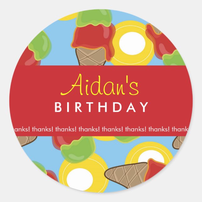 Adesivos para Festas de aniversário de Cherry e Li (Frente)