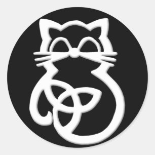 Adesivos para gatos brancos de nó cinético