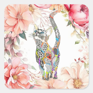 Adesivos para gatos, corados e coloridos