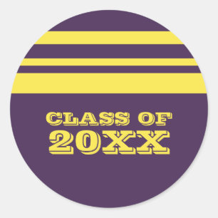 Adesivos para graduação de tiras largas roxas/amar