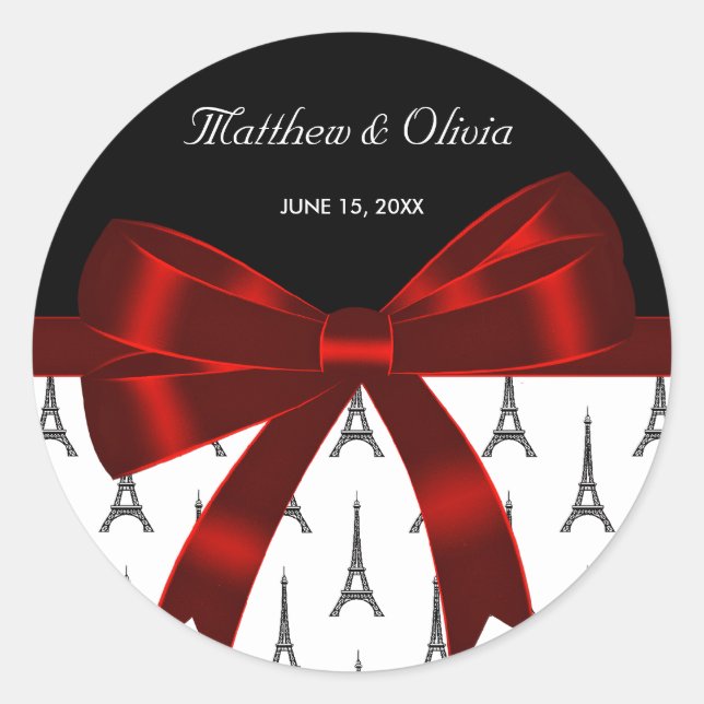 Adesivos para lembrancinhas de casamento com Torre (Frente)