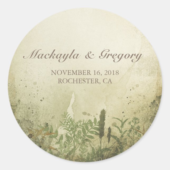 adesivos para o casamento da floresta russa (Frente)