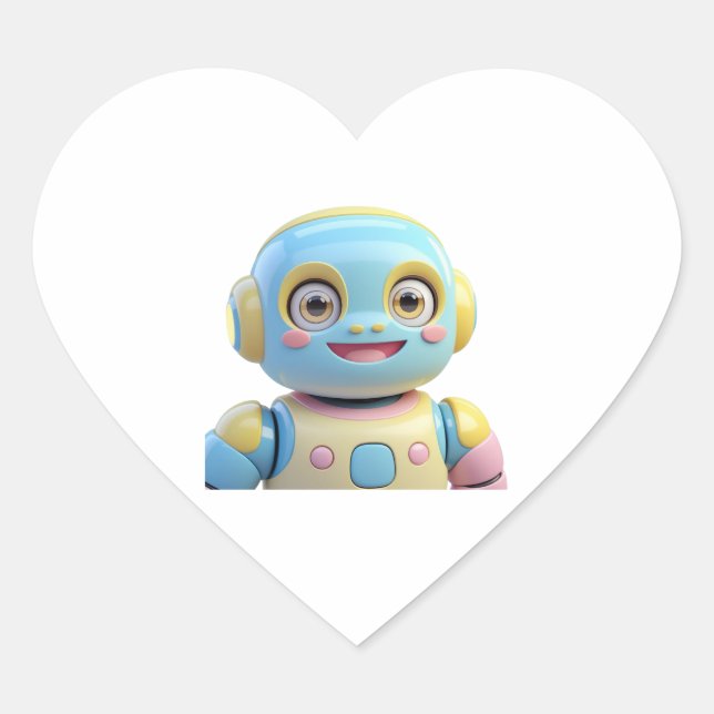 adesivos para robôs sorridentes de laranja azul (Frente)