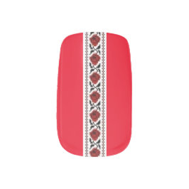 Adesivos Para Unhas Rosas ucranianos da arte do prego do bordado