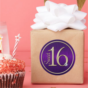 Adesivos para vedação de envelopes Dourados/roxo