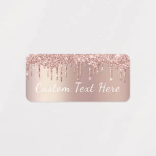 Adesivos Personalizados com Brilho em Rose Gold Te