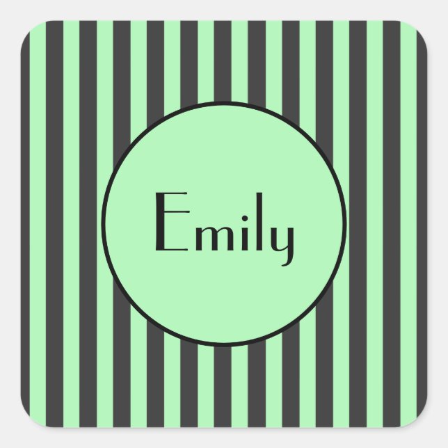 Adesivos Personalizados com Listras de Verde Menta (Frente)