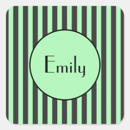 Adesivos Personalizados com Listras de Verde Menta
