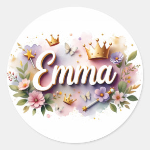 Adesivos Personalizados da Princesa Floral Emma