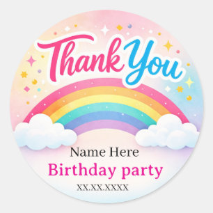 Adesivos Personalizados de Agradecimento de Aniver