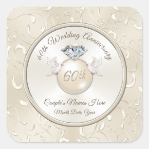 Adesivos Personalizados de Aniversário de 60 Anos