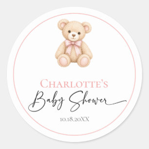 Adesivos Personalizados de Baby Shower Urso Teddy