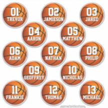 adesivos personalizados de basquete para 13 menino