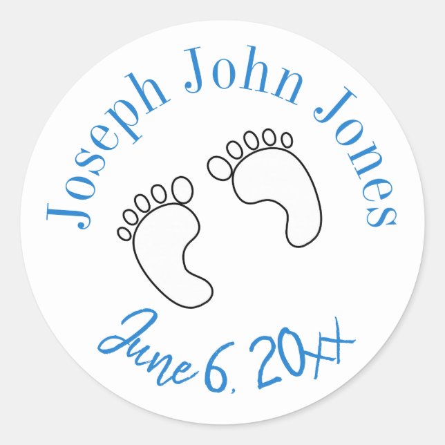 Adesivos personalizados de bebê recém-nascido  (Frente)