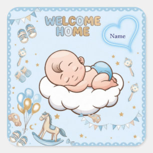 Adesivos Personalizados de Boas-Vindas ao Bebê Men