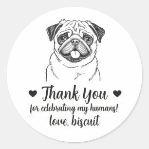 Adesivos Personalizados de Casamento com Cachorro 