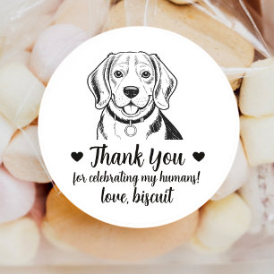 Adesivos Personalizados de Casamento com Cachorro 