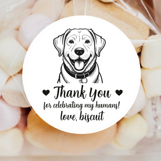Adesivos Personalizados de Casamento com Cachorro  (Criador carregado)