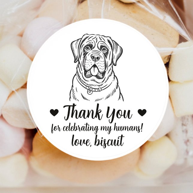 Adesivos Personalizados de Casamento com Cachorro  (Criador carregado)