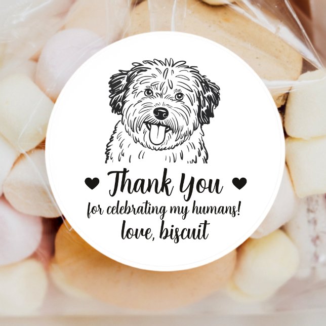 Adesivos Personalizados de Casamento com Cachorro  (Criador carregado)