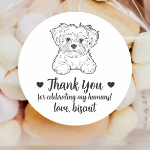 Adesivos Personalizados de Casamento com Cachorro 