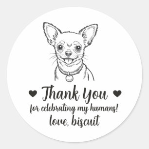 Adesivos Personalizados de Casamento com Cachorro