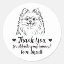 Adesivos Personalizados de Casamento com Cachorro