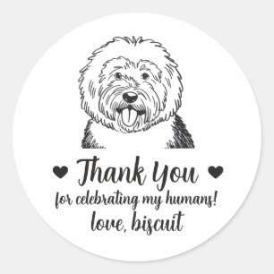 Adesivos Personalizados de Casamento com Cão Engli