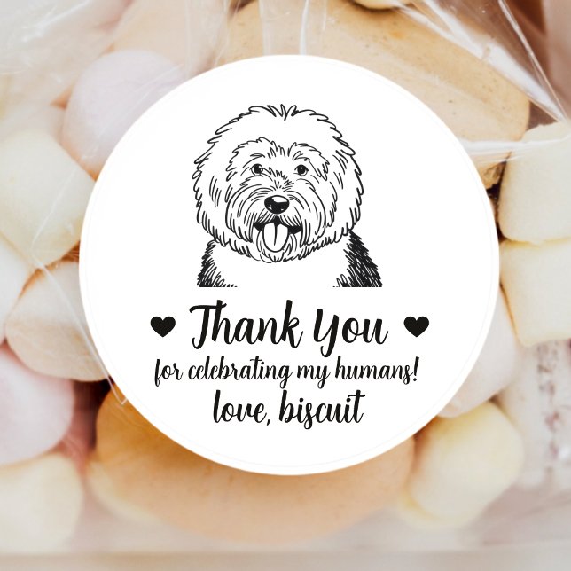 Adesivos Personalizados de Casamento com Cão Engli (Criador carregado)