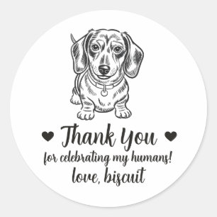 Adesivos Personalizados de Casamento com Dachshund