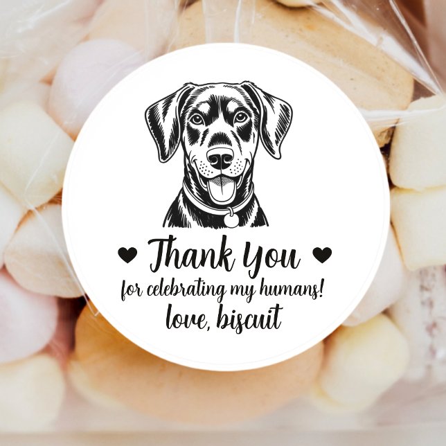 Adesivos Personalizados de Casamento com Doberman (Criador carregado)
