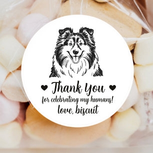 Adesivos Personalizados de Casamento com Sheltie