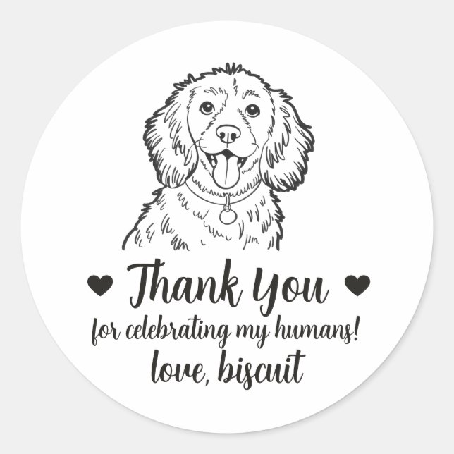 Adesivos Personalizados de Casamento com Spaniel (Frente)