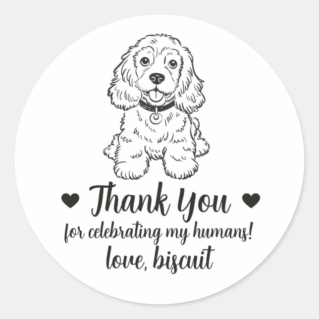 Adesivos Personalizados de Casamento com Spaniel (Frente)