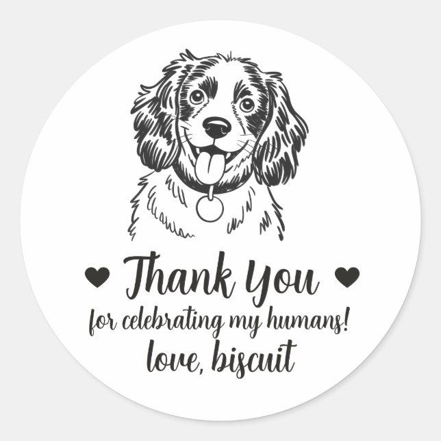Adesivos Personalizados de Casamento com Spaniel p (Frente)