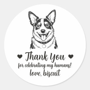 Adesivos Personalizados de Casamento de Cachorro B