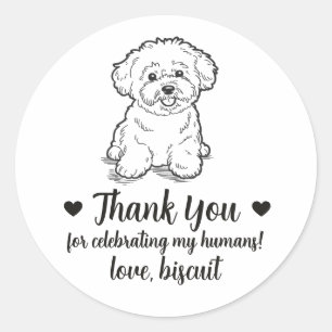 Adesivos Personalizados de Casamento de Cachorro B