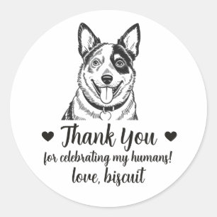 Adesivos Personalizados de Casamento de Cachorro B