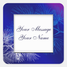 Adesivos Personalizados de Feriado Branco Azul