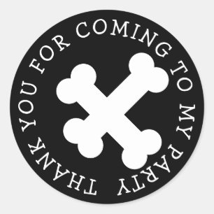 Adesivos personalizados de festa de osso de cachor