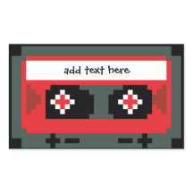 Adesivos personalizados de fita cassete de 8 bits