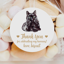 Adesivos Personalizados de Gato Preto para Favors