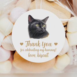 Adesivos Personalizados de Gato Preto para Favors